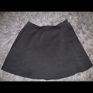 Black Quilted Skater Skirt